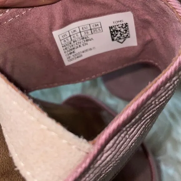 Toms Poppy Mauve Corduroy Sandals