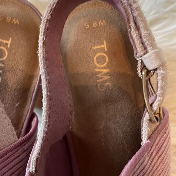 Toms Poppy Mauve Corduroy Sandals