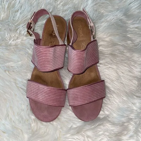 Toms Poppy Mauve Corduroy Sandals
