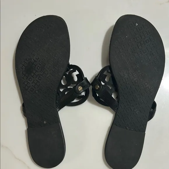 Tory Burch Black Miller Leather Sandals