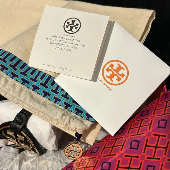 Tory Burch Black/Gold Metal Miller Sandals size 7.5 NEW!