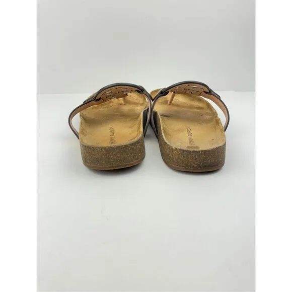Tory Burch Miller Cloud Sandals Womens 7.5 Bright Peach Natural w/ Box &amp; Bag X22