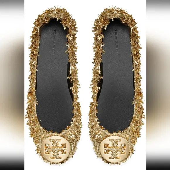 Tory Burch Minnie Gold Women's Shoes Size 6 New Without Box