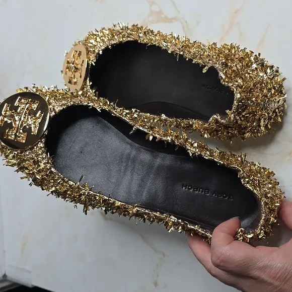 Tory Burch Minnie Gold Women's Shoes Size 6 New Without Box