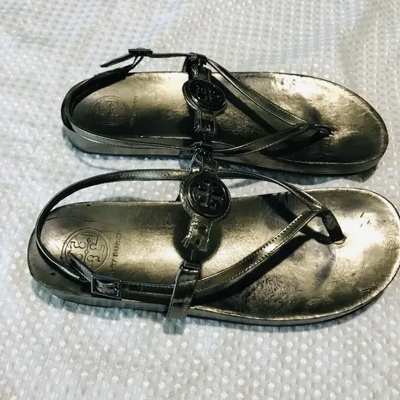 Tory Burch silver sandals