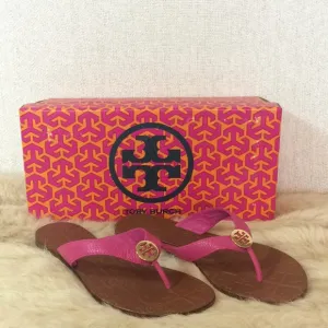 Tory Burch Thora Tumbled Leather Hibiscus/Gold
