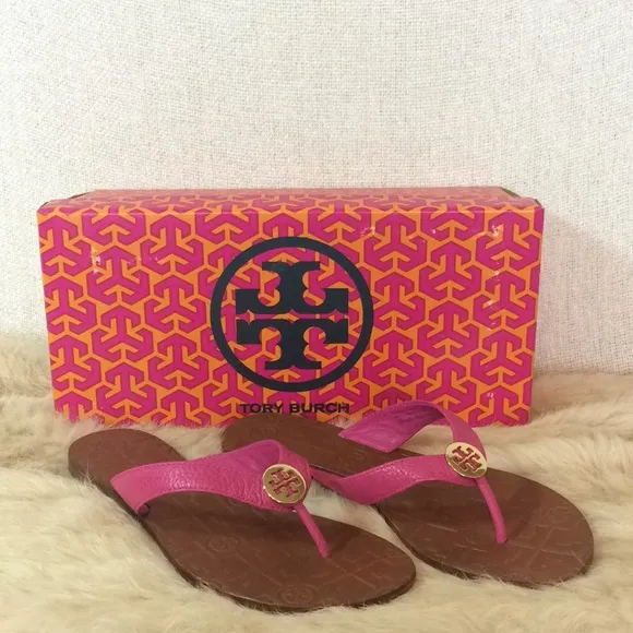 Tory Burch Thora Tumbled Leather Hibiscus/Gold