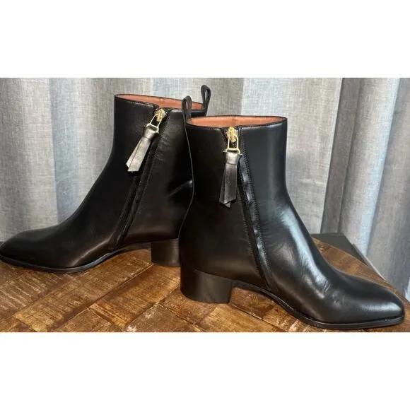 Tuckernuck A di GAETA Black Calf Leather L'Irrequieta Ankle Boots Size 6 US