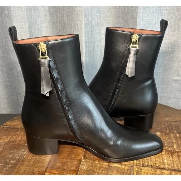 Tuckernuck A di GAETA Black Calf Leather L'Irrequieta Ankle Boots Size 6 US