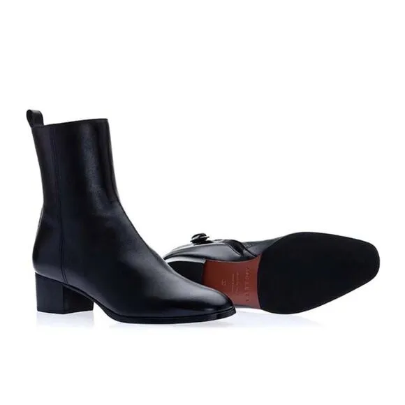 Tuckernuck A di GAETA Black Calf Leather L'Irrequieta Ankle Boots Size 6 US