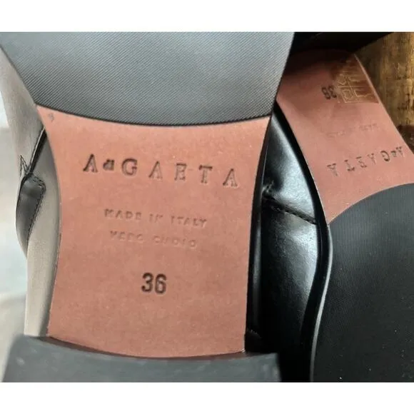 Tuckernuck A di GAETA Black Calf Leather L'Irrequieta Ankle Boots Size 6 US