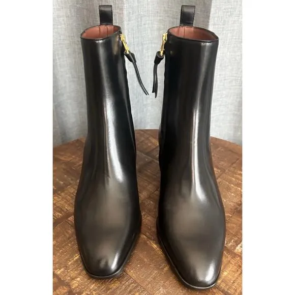 Tuckernuck A di GAETA Black Calf Leather L'Irrequieta Ankle Boots Size 6 US