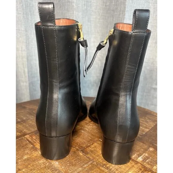 Tuckernuck A di GAETA Black Calf Leather L'Irrequieta Ankle Boots Size 6 US