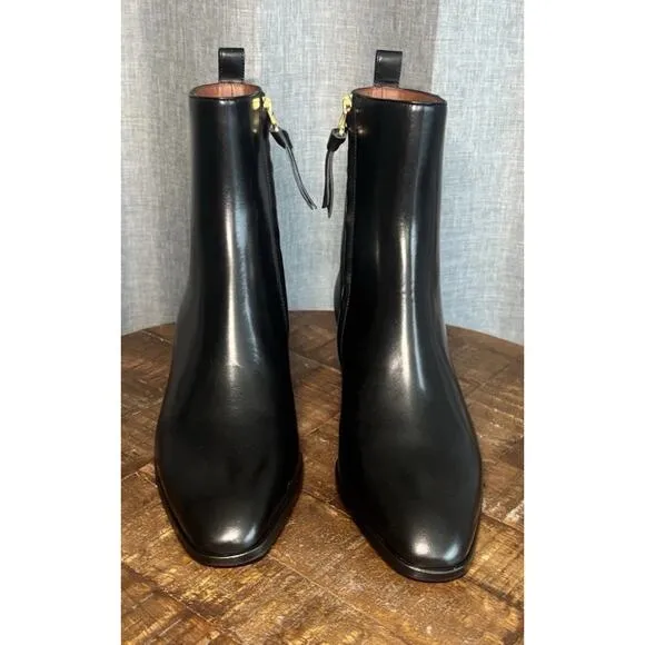 Tuckernuck A di GAETA Black Calf Leather L'Irrequieta Ankle Boots Size 6 US