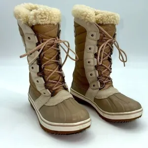 UEC Sorel cream &amp; gold duck boots waterproof shearling lined no box size 5.5