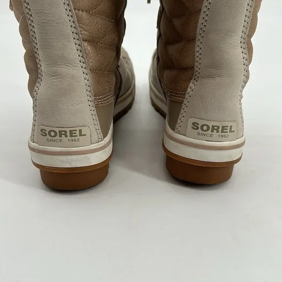 UEC Sorel cream &amp; gold duck boots waterproof shearling lined no box size 5.5