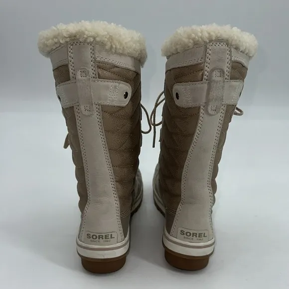 UEC Sorel cream &amp; gold duck boots waterproof shearling lined no box size 5.5