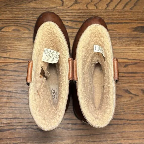Ugg Australia Burroughs Chestnut Waterproof Sheepskin Boots Women’s 9