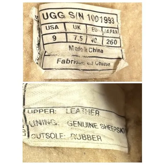 Ugg Australia Burroughs Chestnut Waterproof Sheepskin Boots Women’s 9