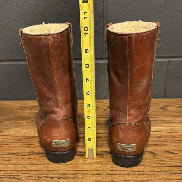 Ugg Australia Burroughs Chestnut Waterproof Sheepskin Boots Women’s 9