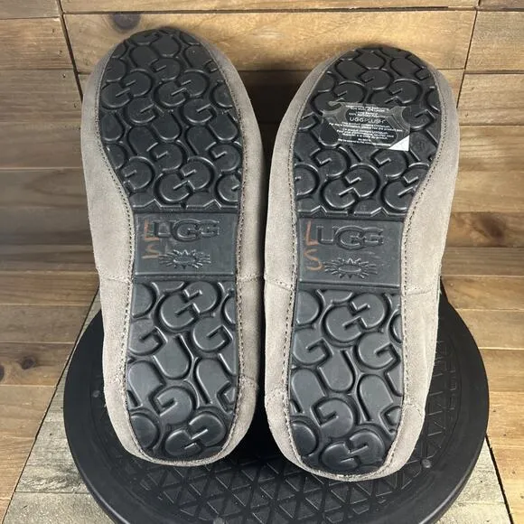 UGG Australia Mens Size 11 Ascot Gray Suede Closed Toe Slip On Slipper Shoes