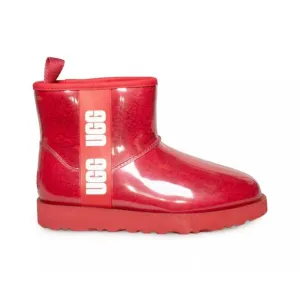 UGG CLASSIC CLEAR MINI SAMBA RED WATERPROOF WOMEN'S BOOTS SIZE US 5