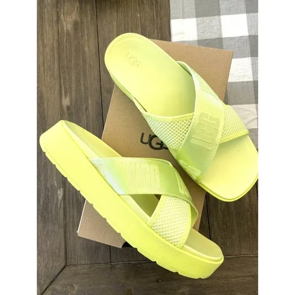 UGG EMILY MESH WOMEN’S SLIDES SANDALS 1119491 POLLEN YELLOW/ AUTHENTIC