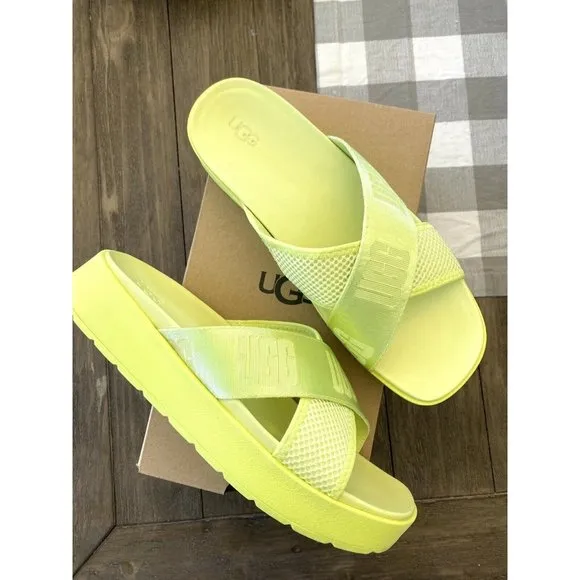 UGG EMILY MESH WOMEN’S SLIDES SANDALS 1119491 POLLEN YELLOW/ AUTHENTIC