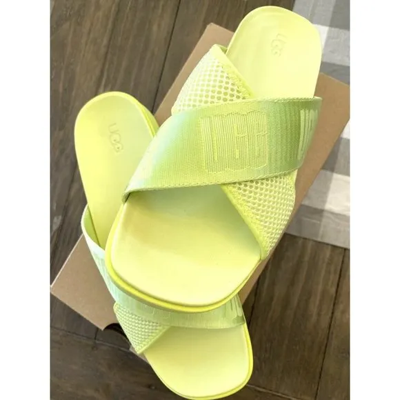 UGG EMILY MESH WOMEN’S SLIDES SANDALS 1119491 POLLEN YELLOW/ AUTHENTIC