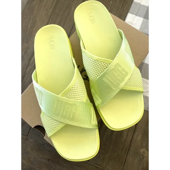 UGG EMILY MESH WOMEN’S SLIDES SANDALS 1119491 POLLEN YELLOW/ AUTHENTIC