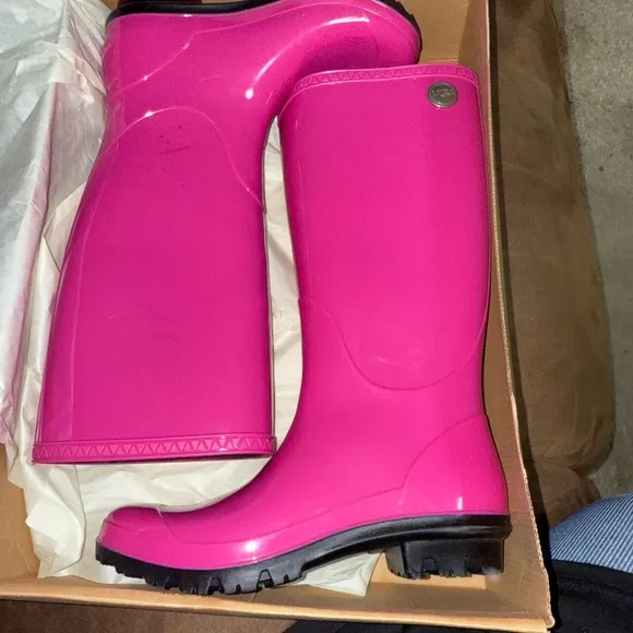 UGG Pink and Black Boots Waterproof Tall