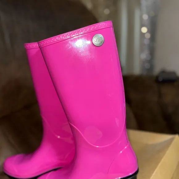 UGG Pink and Black Boots Waterproof Tall