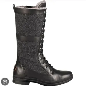 UGG Women's Leather Lace Up Elvia Waterproof Wool Lined Boots Sz 7