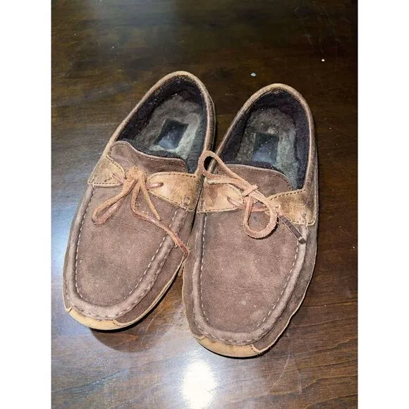 Ugg slipper slide on leather shoes