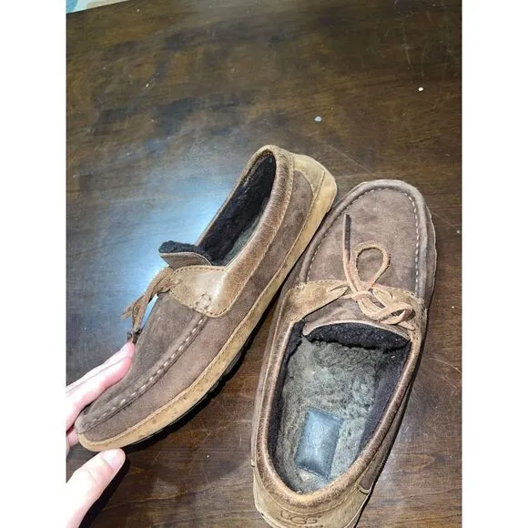 Ugg slipper slide on leather shoes