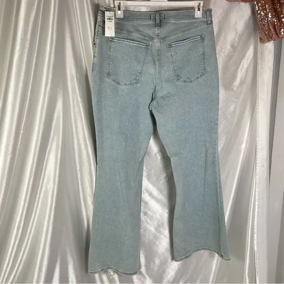 Ultra High Rise Light Wash Flare Jeans Size 18R NWT Y2K Vintage Fit 34” Inseam