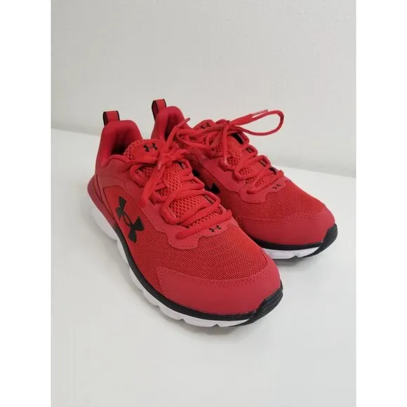 Under Armour Boys' Assert 9 Wide Running Shoes in Red - Size 6.5Y