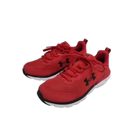 Under Armour Boys' Assert 9 Wide Running Shoes in Red - Size 6.5Y