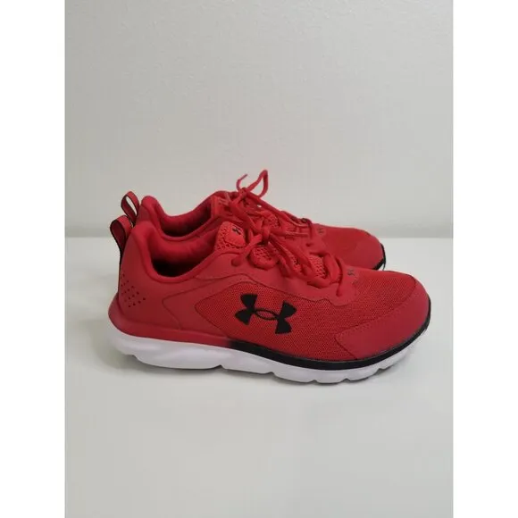 Under Armour Boys' Assert 9 Wide Running Shoes in Red - Size 6.5Y
