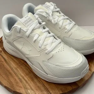 Under Armour Charged Edge Men's 14 Training Leather Wide Shoes 4E White Sneakers
