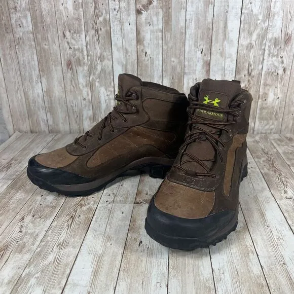 Under Armour Men's Uniform/Black UA Wall Hanger Leather Mid‎ Hiking Boots US 12