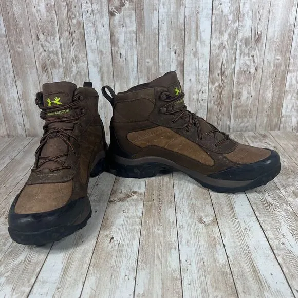 Under Armour Men's Uniform/Black UA Wall Hanger Leather Mid‎ Hiking Boots US 12