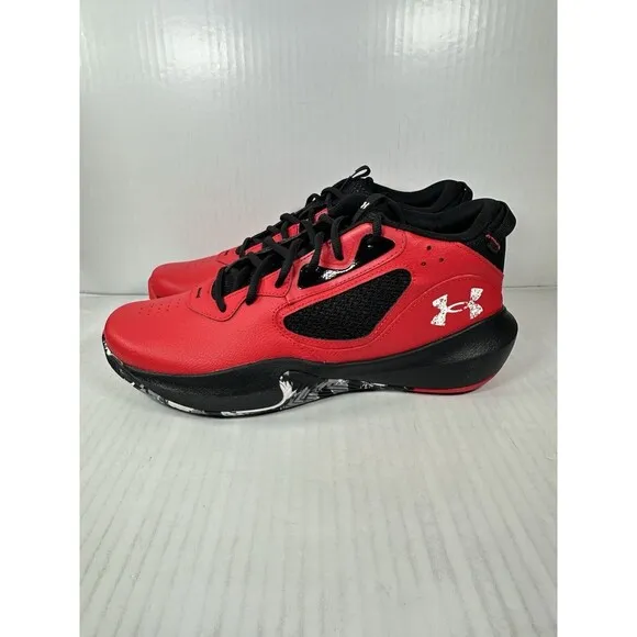 Under Armour UA Lockdown 6 Basketball Shoes Black Red 3025616-600 Mens Size 11