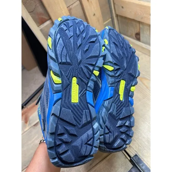 US6W Merrell Boys Moab FST Mid AC MK259189Y Blue Hiking Shoes Sneakers