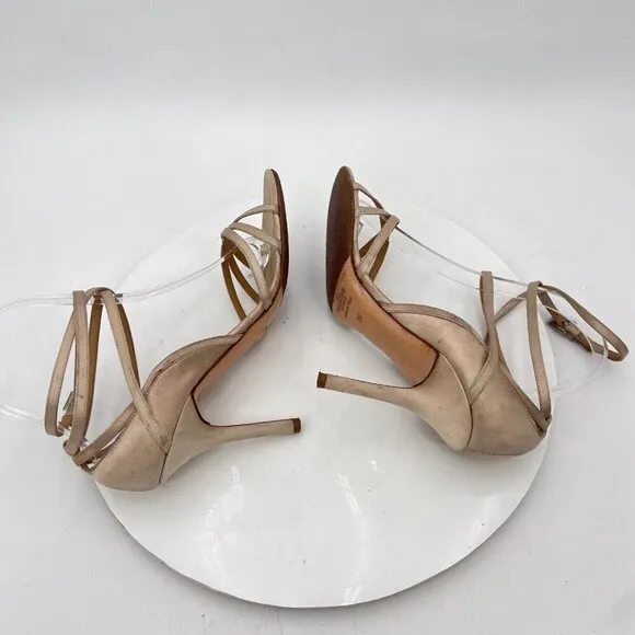 Valentino Garavani Women Size EU 36 US 6 Cream Leather Strappy Pump Heels