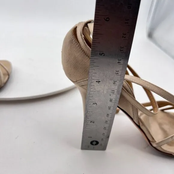 Valentino Garavani Women Size EU 36 US 6 Cream Leather Strappy Pump Heels