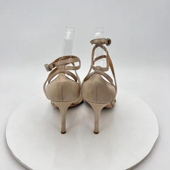 Valentino Garavani Women Size EU 36 US 6 Cream Leather Strappy Pump Heels