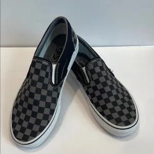 Vans Black Checkered Slip-On Shoes 8.5 Men/10 Women NWT