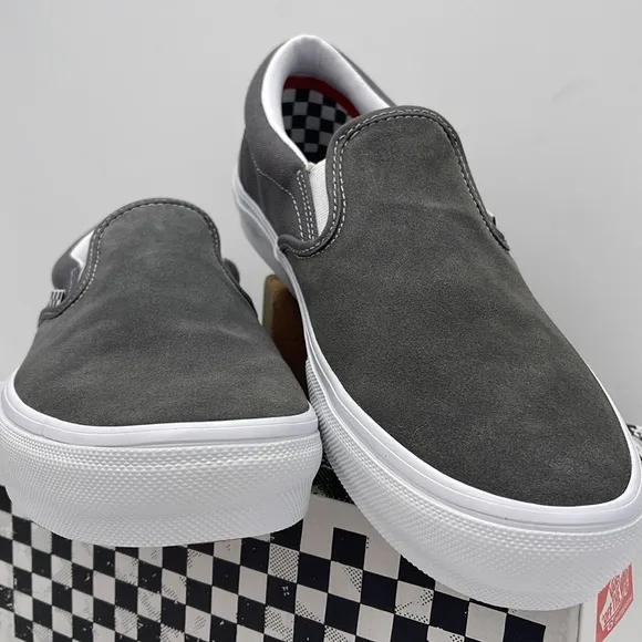 Vans Men's Gray Slip-On Shoes Skate Slip-OnPewter/True WhiteVN0A5FCA195 Snkrs