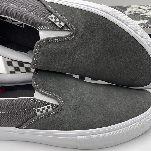Vans Men's Gray Slip-On Shoes Skate Slip-OnPewter/True WhiteVN0A5FCA195 Snkrs